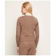 Cardigan ELISABETTA FRANCHI, Knit fabric jacket with shiny viscose bands, Beige - MK66S61E2727