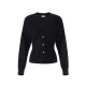 Cardigan ELISABETTA FRANCHI, Logo insert on back, Negru - MK69Q61E2110