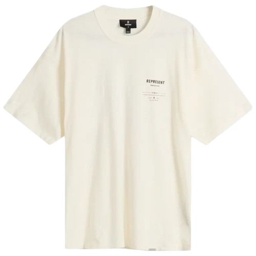 Tricou Represent Revere Manor,Aged White, Oversized fit