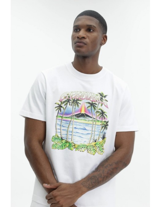 Tricou CASABLANCA, White Volcano Printed T-shirt - MSP26JTS00122EXBCVOLCANO