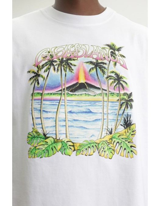 Tricou CASABLANCA, White Volcano Printed T-shirt - MSP26JTS00122EXBCVOLCANO