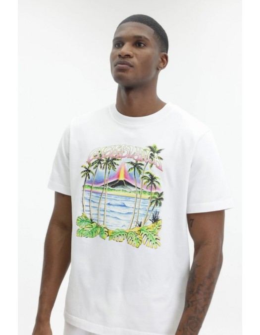 Tricou CASABLANCA, White Volcano Printed T-shirt - MSP26JTS00122EXBCVOLCANO