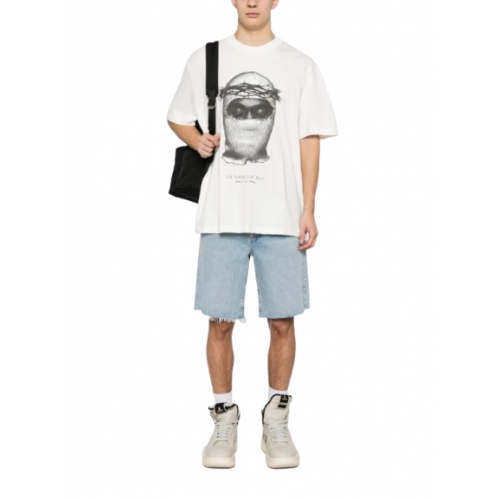 Tricou IH NOM UH NIT, Mask Print,White Tricou IH NOM UH NIT, Mask Print,White