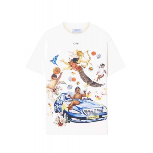 TRICOU OFF WHITE, Fresh Car T-shirt, Alb