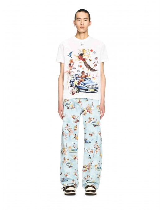 TRICOU OFF WHITE, Fresh Car T-shirt, Alb - OMAA027S25JER0030110