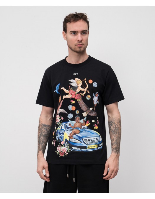 TRICOU OFF WHITE, Fresh Car T-shirt, Black - OMAA027S25JER0031001