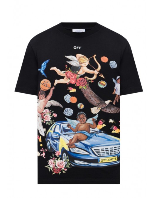 TRICOU OFF WHITE, Fresh Car T-shirt, Black - OMAA027S25JER0031001