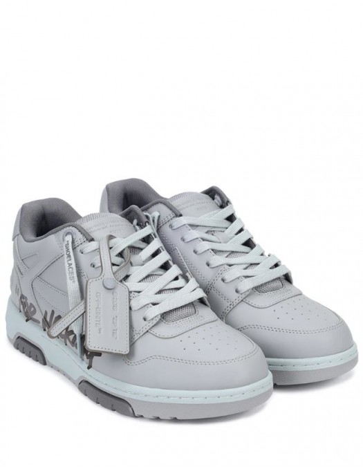SNEAKERS OFF WHITE, Out Of Office, Electric Blue Details, Grey - OMIA189F24LEA0060910