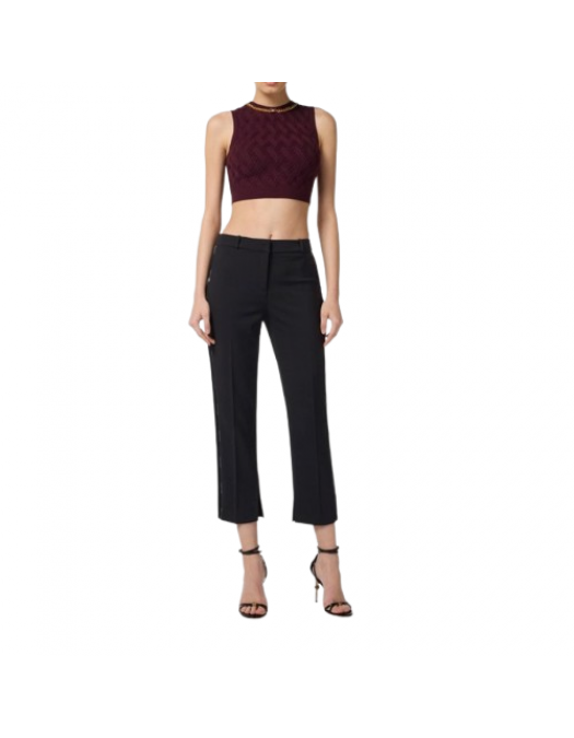 PANTALONI ELISABETTA FRANCHI,Monogram satin lining, Slim - PA08856E2110 PANTALONI ELISABETTA FRANCHI,Monogram satin lining, Slim - PA08856E2110