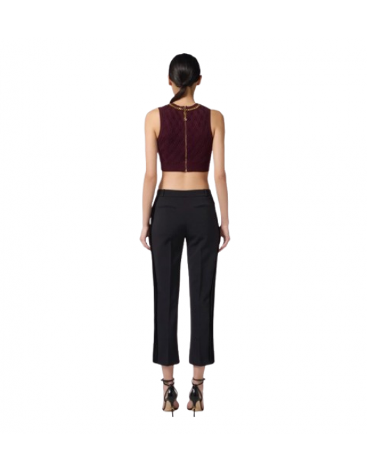 PANTALONI ELISABETTA FRANCHI,Monogram satin lining, Slim - PA08856E2110 PANTALONI ELISABETTA FRANCHI,Monogram satin lining, Slim - PA08856E2110
