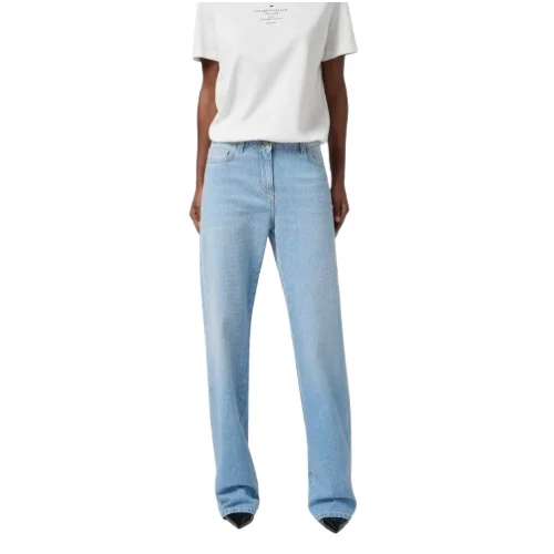 jeans ELISABETTA FRANCHI, Denim jeans with rhinestones