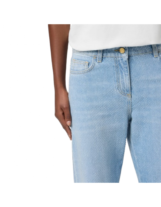 jeans ELISABETTA FRANCHI, Denim jeans with rhinestones - PJ06N56E2192