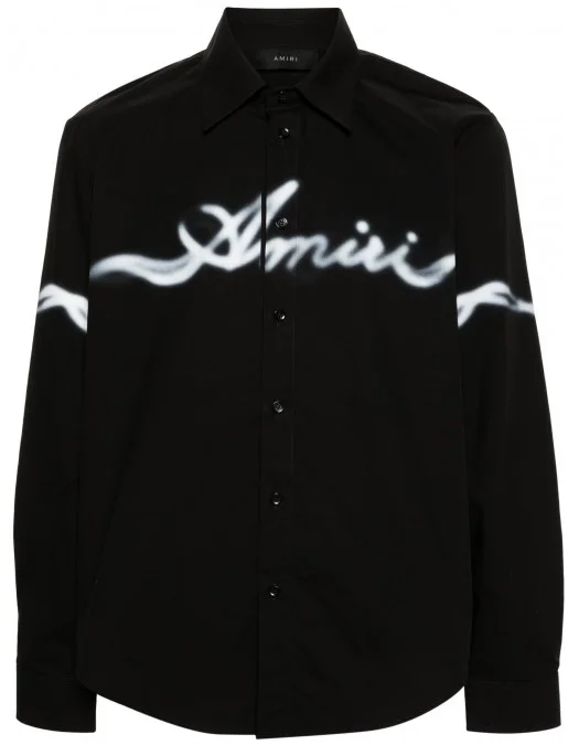 Camasa AMIRI, Smoke Print, Negru - PS24MSL008BLACK Camasa AMIRI, Smoke Print, Negru - PS24MSL008BLACK