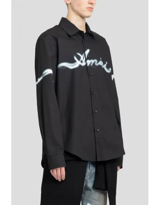 Camasa AMIRI, Smoke Print, Negru - PS24MSL008BLACK Camasa AMIRI, Smoke Print, Negru - PS24MSL008BLACK