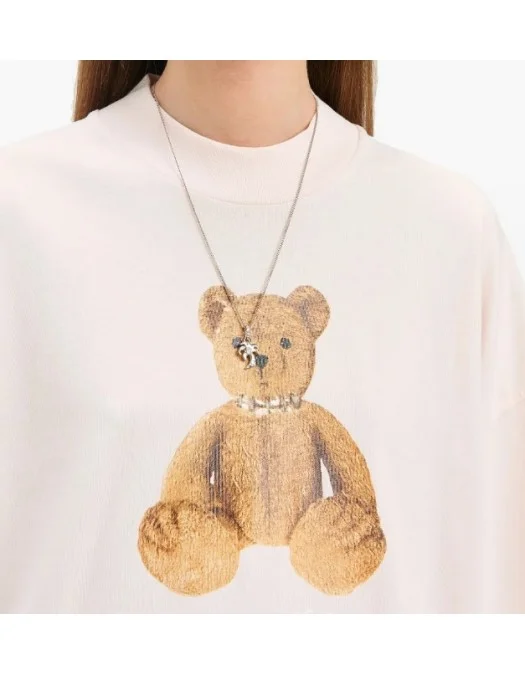 Tricou PALM ANGELS, Bear in Mind, Soft Pink - PWAA017S25JER0043C60 Tricou PALM ANGELS, Bear in Mind, Soft Pink - PWAA017S25JER0043C60