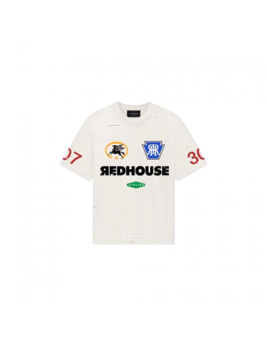 Tricou REDHOUSE,ЯH PEGASUS 307 WHITE TEE,Oversized - RHTS225