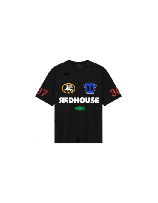 Tricou REDHOUSE,ЯH PEGASUS 307 BLACK TEE,Oversized - RHTS226 Tricou REDHOUSE,ЯH PEGASUS 307 BLACK TEE,Oversized - RHTS226