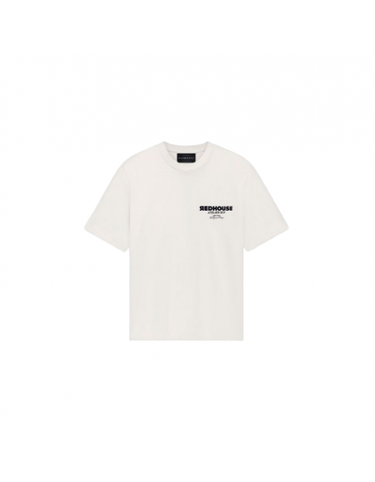 Tricou REDHOUSE, Atelier 307, Alb - RHTS229 Tricou REDHOUSE, Atelier 307, Alb - RHTS229
