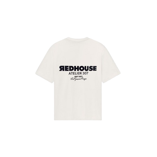 Tricou REDHOUSE, Atelier 307, Alb, Regular Fit Tricou REDHOUSE, Atelier 307, Alb, Regular Fit