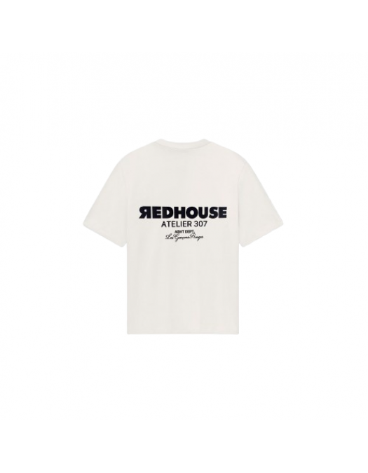 Tricou REDHOUSE, Atelier 307, Alb - RHTS229 Tricou REDHOUSE, Atelier 307, Alb - RHTS229