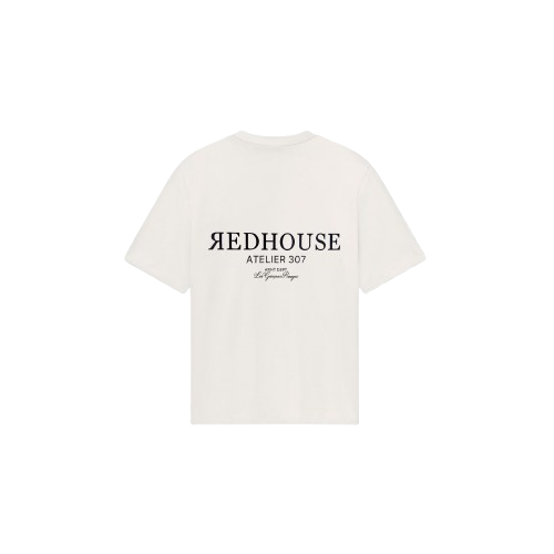 Tricou REDHOUSE, Atelier 307, White, Regular Fit Tricou REDHOUSE, Atelier 307, White, Regular Fit