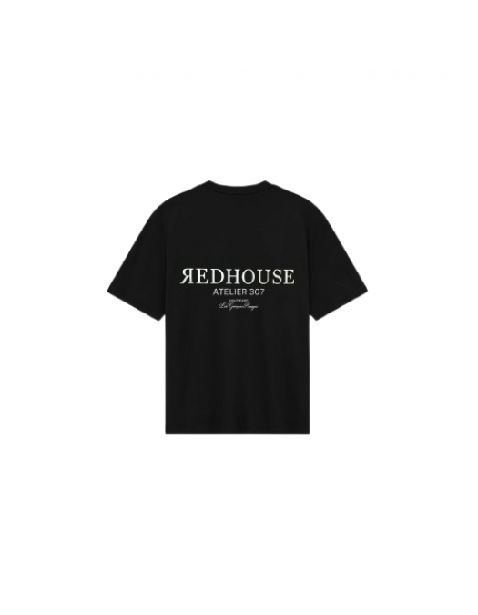 Tricou REDHOUSE, Atelier 307, Black - RHTS243 Tricou REDHOUSE, Atelier 307, Black - RHTS243