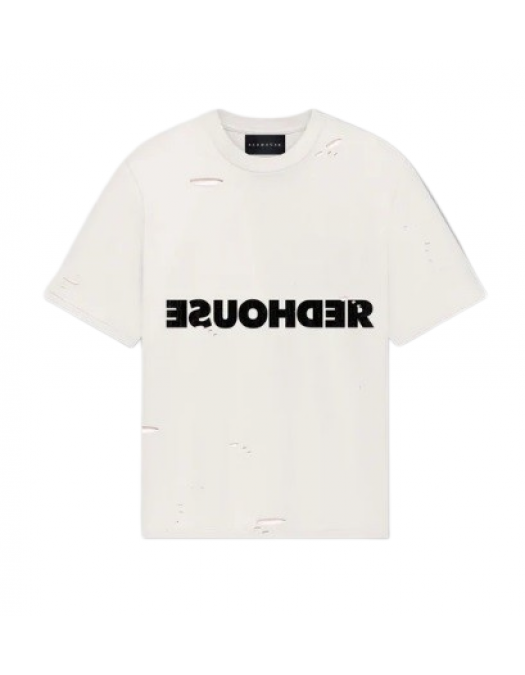 Tricou REDHOUSE, Inverted Ripped White Tee - RHTS227