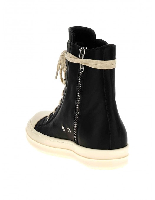 SNEAKERS RICK OWENS, High Top, Smooth Leather, Black - RU01E5890LCO911 SNEAKERS RICK OWENS, High Top, Smooth Leather, Black - RU01E5890LCO911