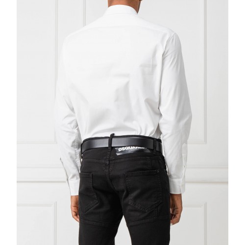 Camasa DSQUARED2, Fermoare negre atasate, Alb