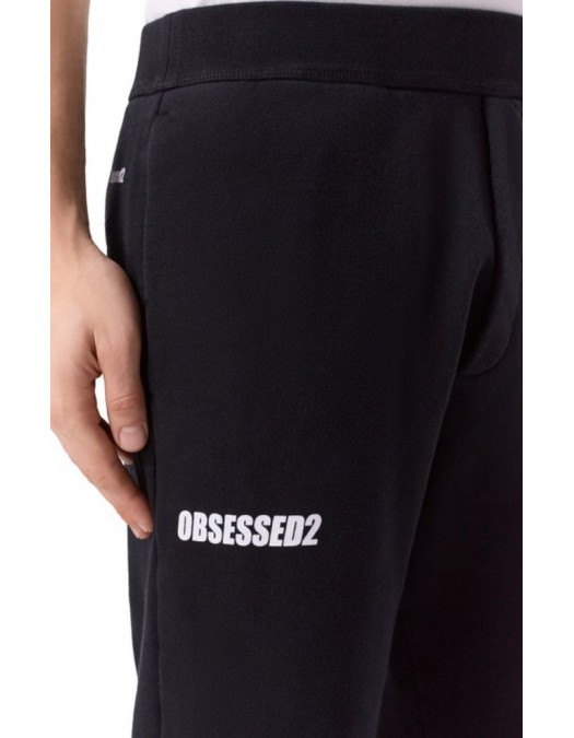 Pantalon Dsquared2, Obsesses Print, Black Trousers - S71KB0750S25516900