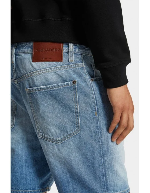 Pantaloni scurtiDSQUARED2, Light Clean Wash Cotton Denim Marine Shorts - S71MU0855S30309470 Pantaloni scurtiDSQUARED2, Light Clean Wash Cotton Denim Marine Shorts - S71MU0855S30309470