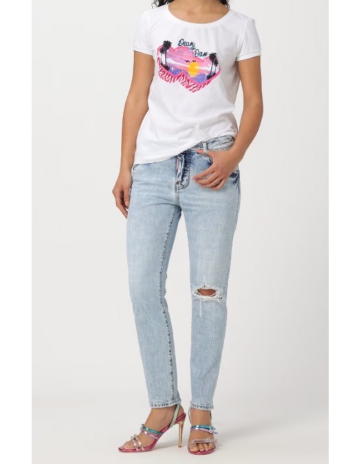 Tricou DSQUARED2, Dean and Dan , White - S72GD0521S24668100 Tricou DSQUARED2, Dean and Dan , White - S72GD0521S24668100