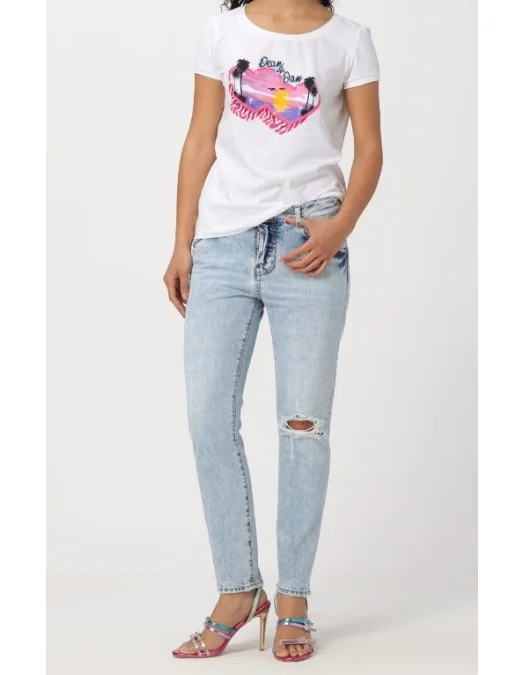 Tricou DSQUARED2, Dean and Dan , White - S72GD0521S24668100 Tricou DSQUARED2, Dean and Dan , White - S72GD0521S24668100