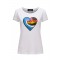 Tricou DSQUARED2, Heart Multicolor Print, White