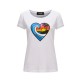 Tricou DSQUARED2, Heart Multicolor Print, White - S72GD0522S24668100