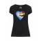 Tricou DSQUARED2, Heart Multicolor Print, Black