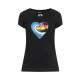 Tricou DSQUARED2, Heart Multicolor Print, Black - S72GD0522S24668900