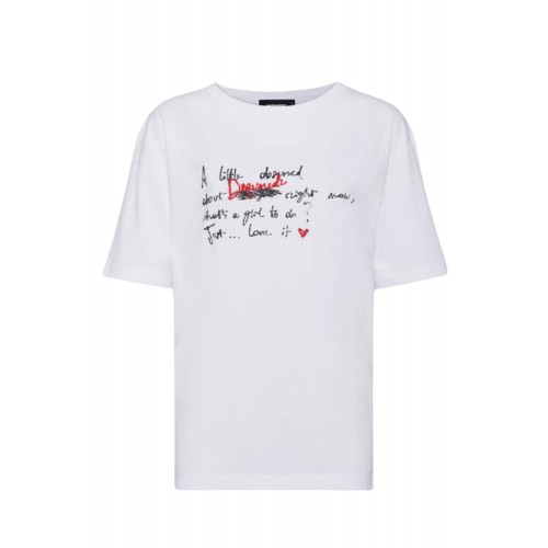 Tricou DSQUARED2, Wash Breezy Fit Doodle, Alb