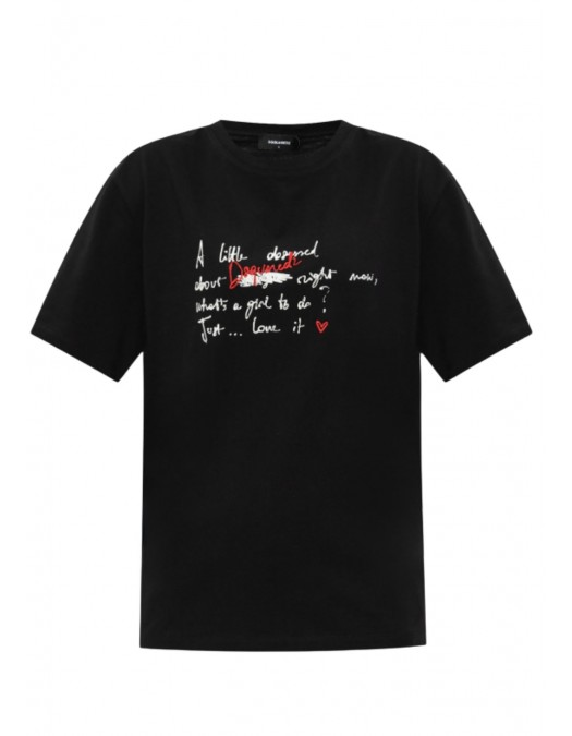 Tricou DSQUARED2, Dsquared2 BLACK Printed T-shirt - S72GD0572D20020900