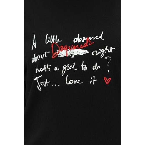 Tricou DSQUARED2, Dsquared2 BLACK Printed T-shirt