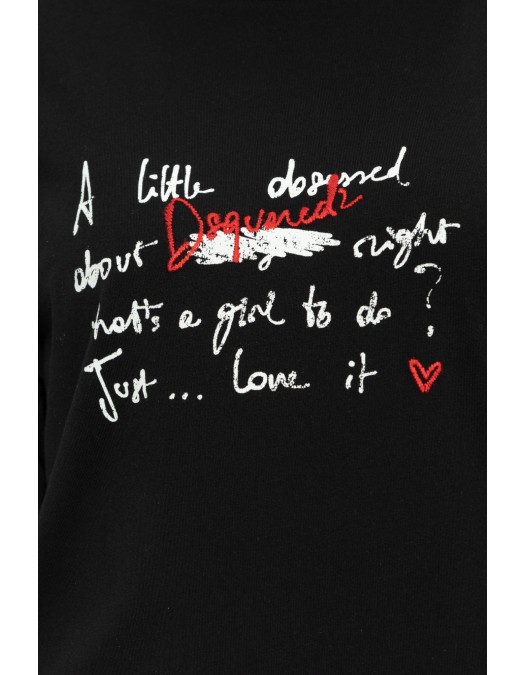 Tricou DSQUARED2, Dsquared2 BLACK Printed T-shirt - S72GD0572D20020900
