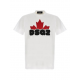 Tricou DSQUARED2, Leaf Red Logo, Alb - S74GD1159S23009100