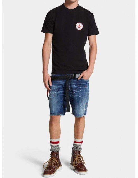 Tricou DSQUARED2, Logo Patch, Cool Fit, Black - S74GD1396D20020900 Tricou DSQUARED2, Logo Patch, Cool Fit, Black - S74GD1396D20020900