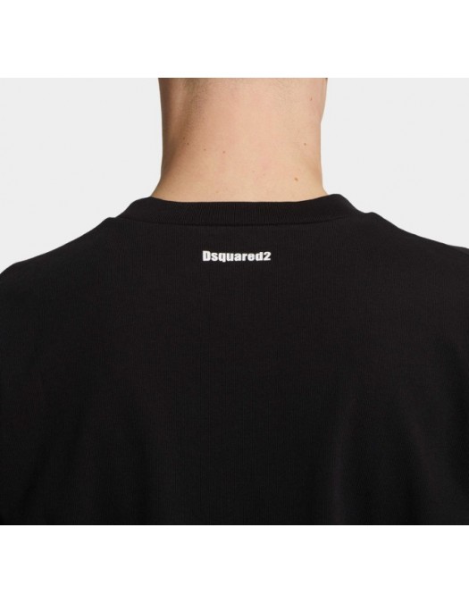 Tricou DSQUARED2, Large Obsessed2, Simple, Black - S74GD1478D20033900 Tricou DSQUARED2, Large Obsessed2, Simple, Black - S74GD1478D20033900