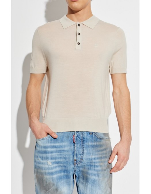 Tricou DSQUARED2, Wool Jersey Stitch, Navy Bej - S74HA1628D13205736