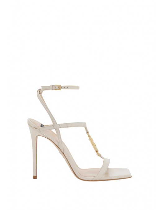 Sandale ELISABETTA FRANCHI, Logo Brand atasat, Alb - SA07B61E2193