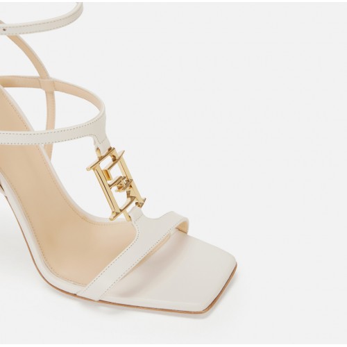 Sandale ELISABETTA FRANCHI, Logo Brand atasat, Alb