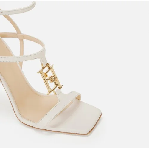 Sandale ELISABETTA FRANCHI, Logo Brand atasat, Alb