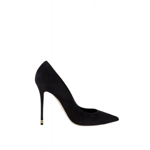 Pantofi  ELISABETTA FRANCHI, Logo Suede Décolleté Étoile, Negru