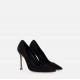 Pantofi  ELISABETTA FRANCHI, Logo Suede Décolleté Étoile, Negru - SA19L30EC110